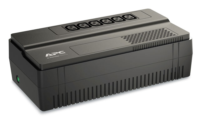 Модель APC Easy UPS BX1100LI с шестью компьютерными розетками с полной батарейной защитой.